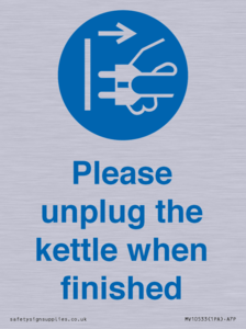 Please unplug the kettle when finished